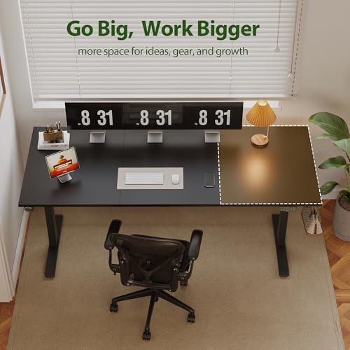 Agilestic 71 * 32 Inch Height Adjustable Electric Standing Desk, Black