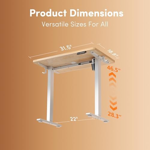 FEZIBO Standing Desk 32 × 19 Inch Electric Height Adjustable, Maple