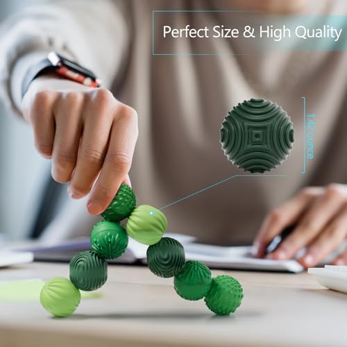 luckdoor Silicone Magnetic Balls Fidget Toys for Adults & Teens,8PCS Stress Relief Sensory Toys for Autism ADHD Anxiety,Fun Textures Gadgets,Office Desk Toy,Stocking Stuffers for Women Men Teen Gifts