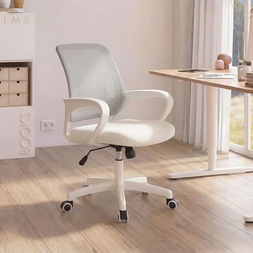 NEO CHAIR Home Office Desk Chair Ergonomic Mesh with Lumbar Support, Ivory