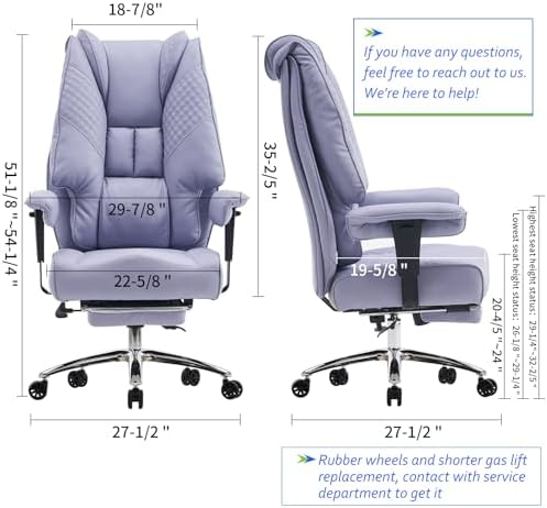 EXCEBET Big and Tall Executive Office Chair 400lbs Wide Seat, PU Purple