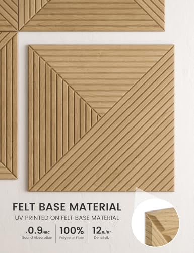 Fluxynara 6-Pack Large Felt Bulletin Board, Natural Oak Facet