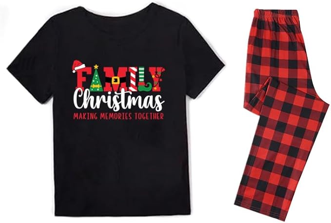 Family Christmas Pajamas Matching Sets Holiday Xmas Party Family Sleepwear Set Jammies for Couples