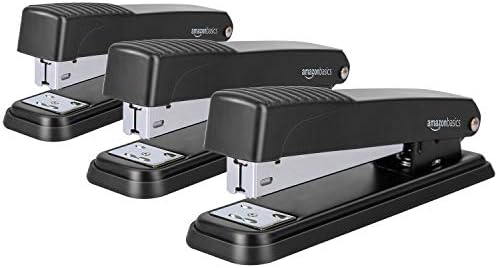 Amazon Basics Full-Strip Desktop Stapler, 20 Sheet Capacity, Non-Slip, Black, 12-Pack