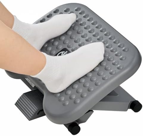 HUANUO Adjustable Foot Rest for Under Desk with 3 Height Position, Gray
