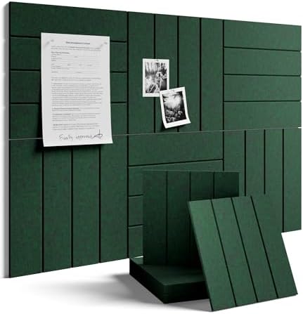 Fluxynara 36" x 24" Large Felt Bulletin Board, Pine Green