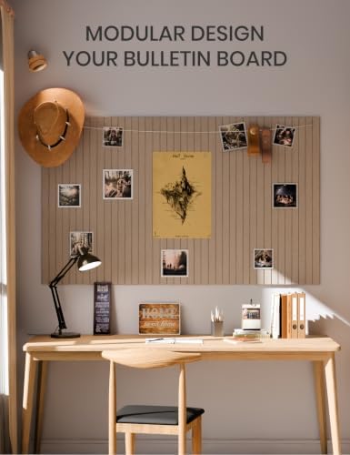 Fluxynara 36" x 24" Large Felt Bulletin Board, Taupe