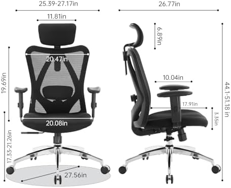 SIHOO M18 Ergonomic Office Chair, Mesh Back Desk Chair with Headrest