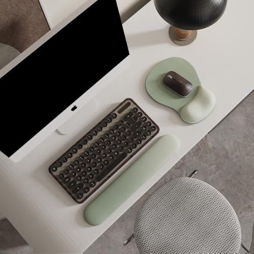 ErgoComfort Gel Wrist Rest Mouse Pad-Ergonomic Office Mousepad with Wrist Support-Non-Slip, Design Desk Accessories Mat for Home&Game Decor (09Minty Set)