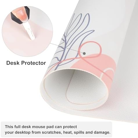 QiyI PU Leather Large Mouse Pad, 31.5" x 15.7", Minimalist Pink