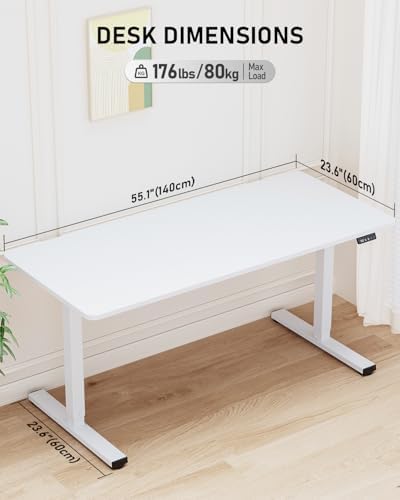 55" Large Electric Standing Desk Adjustable Height for Home Office
