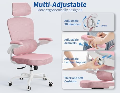 TRALT Ergonomic Office Chair Desk Chair with Adjustable Lumbar Support