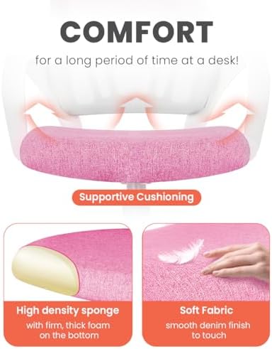 NEO CHAIR Office Computer Chair Ergonomic Mid-Back Mesh Desk Chair, Pink