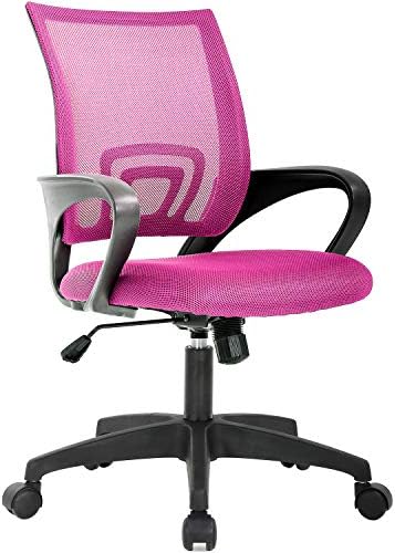 BestOffice Ergonomic Office Chair | Mid-Back Swivel Desk Chair | Pink