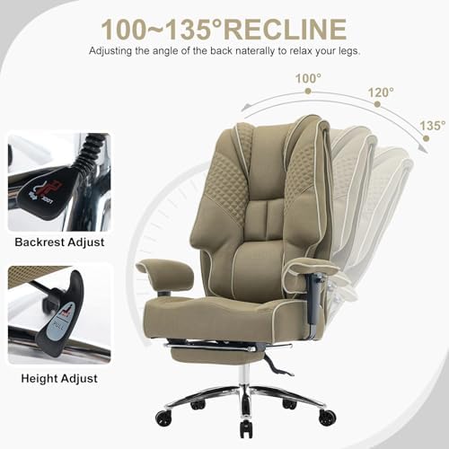 EXCEBET Big and Tall Executive Office Chair 400lbs Wide Seat, Mesh Green