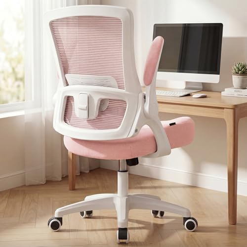 NEO CHAIR Office Desk Chair High Back Mesh Chair Adjustable Lumbar, Pink
