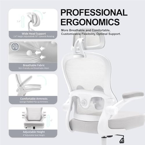 Ergonomic Office Chair,Ultra Thick Spring Cushion Desk Chair,Grey