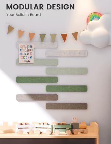 Fluxynara 13" x 2" Felt Wall Panels, Moss Haven