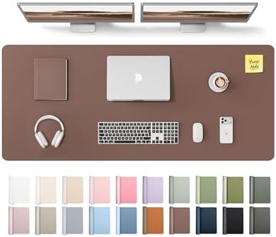 YSAGi Leather Desk Pad Protector, Office Desk Mat, Large Mouse Pad, Non-Slip PU Leather Desk Blotter, Laptop Desk Pad, Waterproof Desk Writing Pad for Office and Home (Chocolate,55" x 17.2")