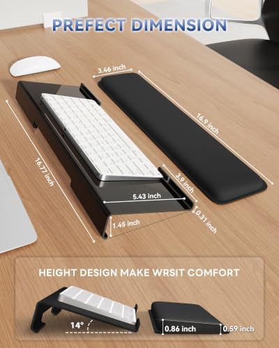 Laborio Computer Keyboard Wrist Rest, Keyboard Riser Stand for Desktop