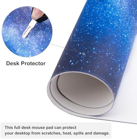QiyI PU Leather Large Mouse Pad, Office Decor, 31.5" x 11.8", Starry Sky