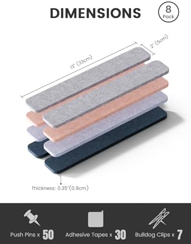 Fluxynara 13" x 2" Felt Wall Panels, Heather Grey