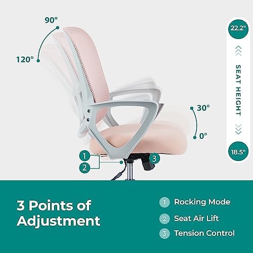 OLIXIS Home Office Chair, Mesh Desk Chair, Ergonomic Lumbar Support