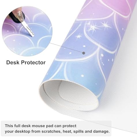 QiyI PU Leather Large Mouse Pad, Office Decor, 31.5" x 15.7", Mermaid Scale