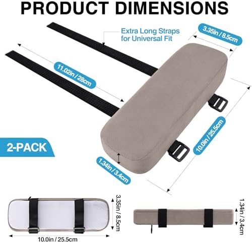 Smiry Memory Foam Office Chair Armrest Pads, Non-Slip Armrest Cushion