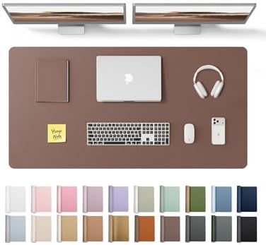 YSAGi Leather Desk Protector, Office Mat, Large Mouse Mat, Non-Slip PU Leather Blotter, Laptop Desk, Waterproof Writing Pad for Office and Home (Chocolate, 47.2" x 23.6")