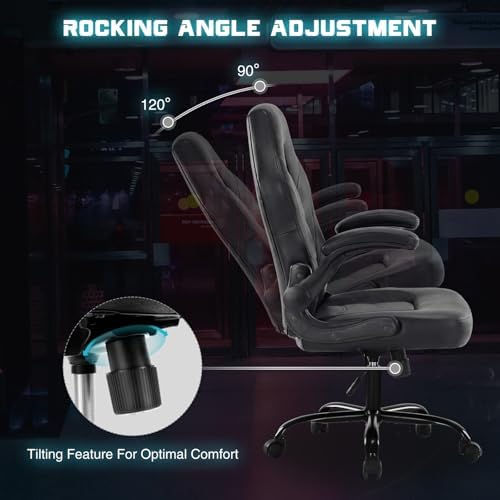 Sweetcrispy Computer Gaming Chair, Home Office Desk Chair, PU Leather