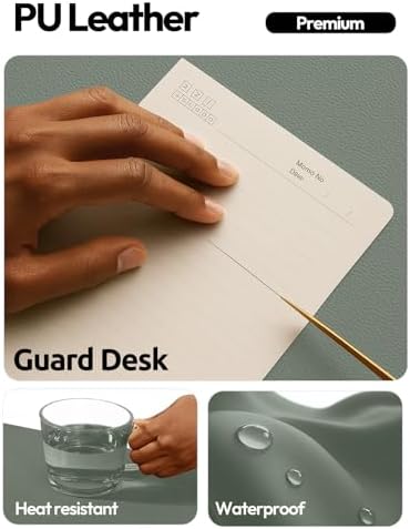 YSAGi Leather Desk Protector, Office Mat, Large Mouse Mat, Non-Slip PU Leather Blotter, Laptop Desk Pad, Waterproof Writing Pad for Office and Home (Dark Green, 47" x 17")