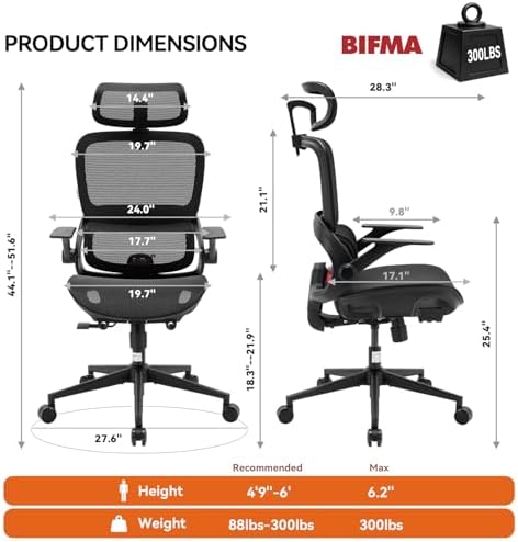 SIHOO B100 Mesh Office Chair, Comfy Ergonomic Office Chair