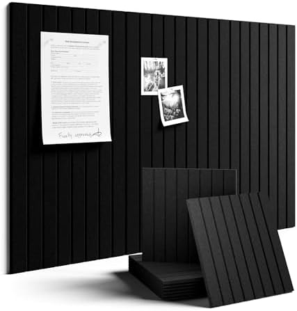 Fluxynara 36" x 24" Large Felt Bulletin Board, Black