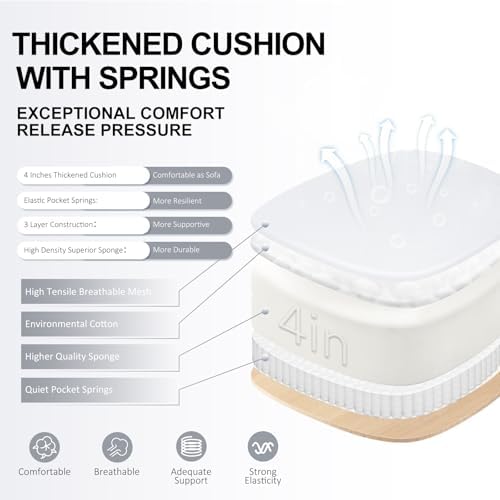 Ergonomic Office Chair,Ultra Thick Spring Cushion Desk Chair,White