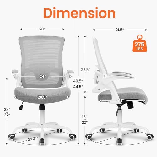 NEO CHAIR Office Desk Mesh Chair with Adjustable Ergonomic Lumbar, Grey