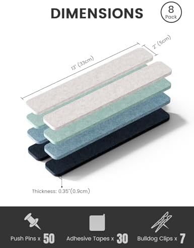 Fluxynara 13" x 2" Felt Wall Panels, Ocean Gradient