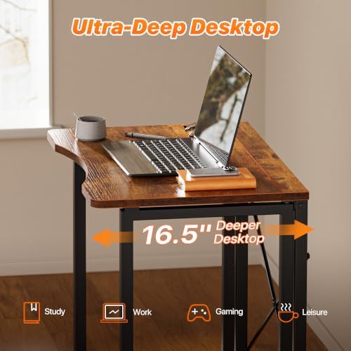 Huuger Folding Desk for Small Spaces, 23.6 Inch Foldable Computer Table
