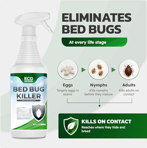 Eco Defense Bed Bug Killer Spray for Mattress, Furniture, and Home Use