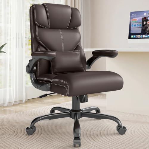Executive Office Chair with Flip-up Armrests,Ergonomic Computer Desk Chairs