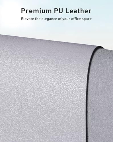 Aothia Faux Leather Desk Mat - Large Mouse Pad, Non-Slip PU Leather Blotter, Waterproof Writing Surface for Office and Home (Smoky Lavender, 40" x 24")