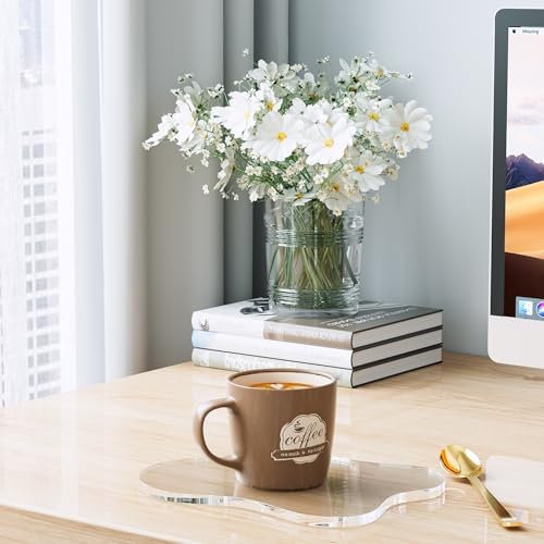 Acrylic Coaster Decorative Plates, Irregular Bar Drink Coaster, Clear Cloud Shape Coffee Cup Coaster, Perfect for Tabletop Protection and Accessories Display.(Clear)