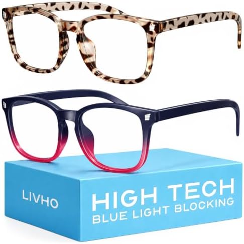 livho High Tech Blue Light Glasses - Advanced Blue Light Blocking Computer Glasses - Screen Fatigue & UV Protection