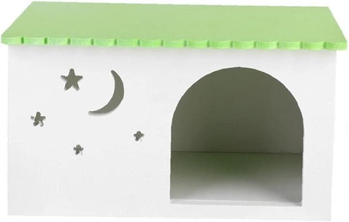 Hedgehog Box Wood Plastic Board Guinea Pigs Rabbits Nest House Ecological Simulation Pets Cage Green Cabin for Hedgehogs