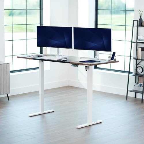 VIVO Black/Vintage Brown 71 x 30 in Standing Desk, DESK-KIT-1W7BN