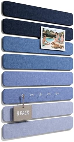 Fluxynara 13" x 2" Felt Wall Panels, Denim Mist