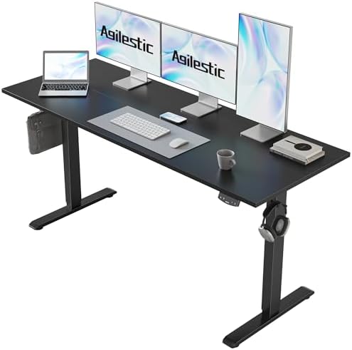 Agilestic 60 * 24 Inch Height Adjustable Electric Standing Desk, Black