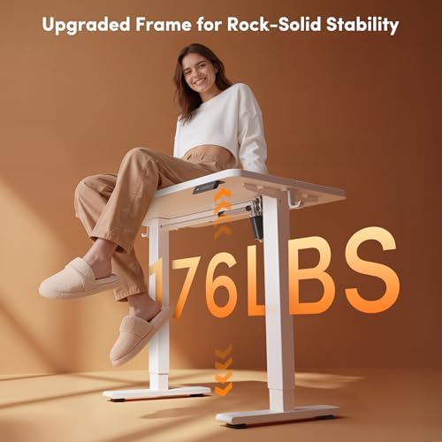 FEZIBO Standing Desk 32 × 19 Inch Electric Height Adjustable, White