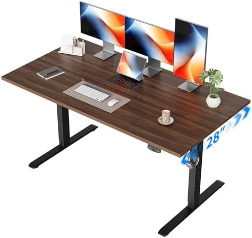 Agilestic 55*28 Inch Height Adjustable Electric Standing Desk, Dark Walnut