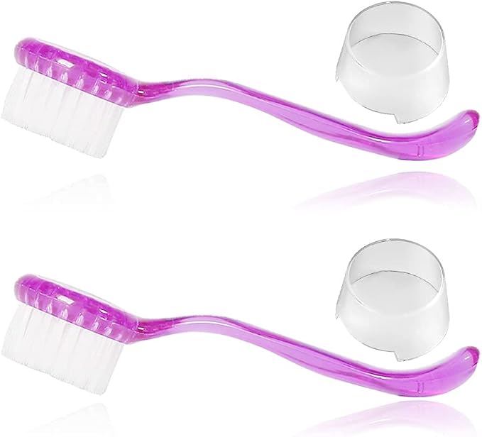 2PC Nail Cleaner Brush Pet Hair Comb Hamster Hair Grooming Cleaning Brushes Pet Animal Bathing Brushes for Guinea Pig Chinchilla Ferret Cleaning Tool (Purple)
